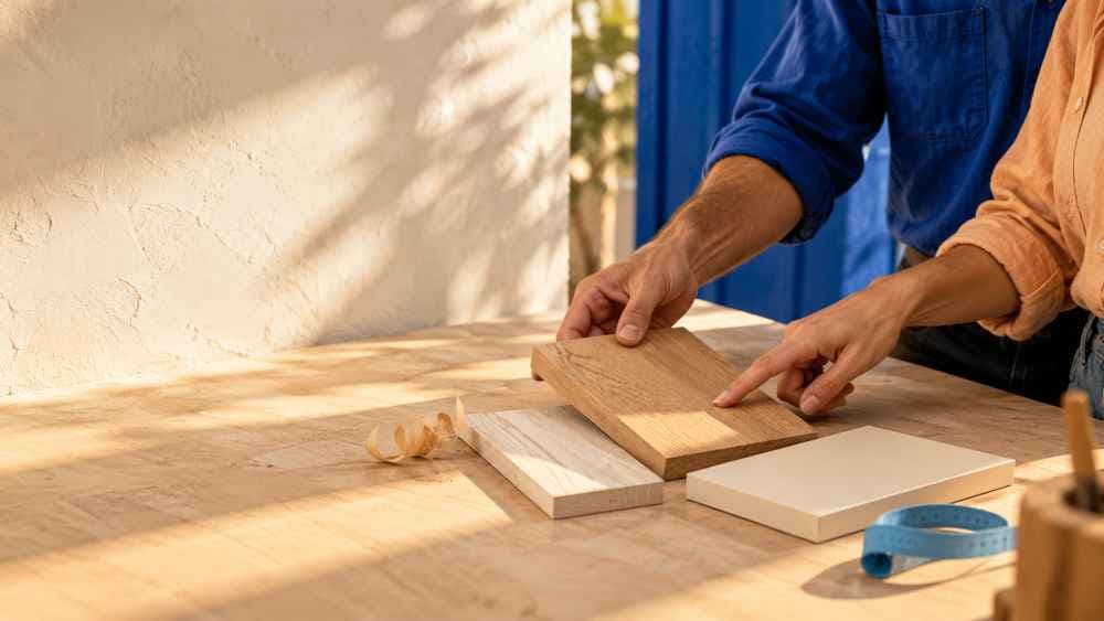 Illustrative photograph of a craftsperson working with wood